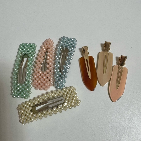 A New Day Faux Pearl Large Hair Clip Set + NO CREASE HAIR STYLING CLIPS - 3 PACK - Picture 12 of 12